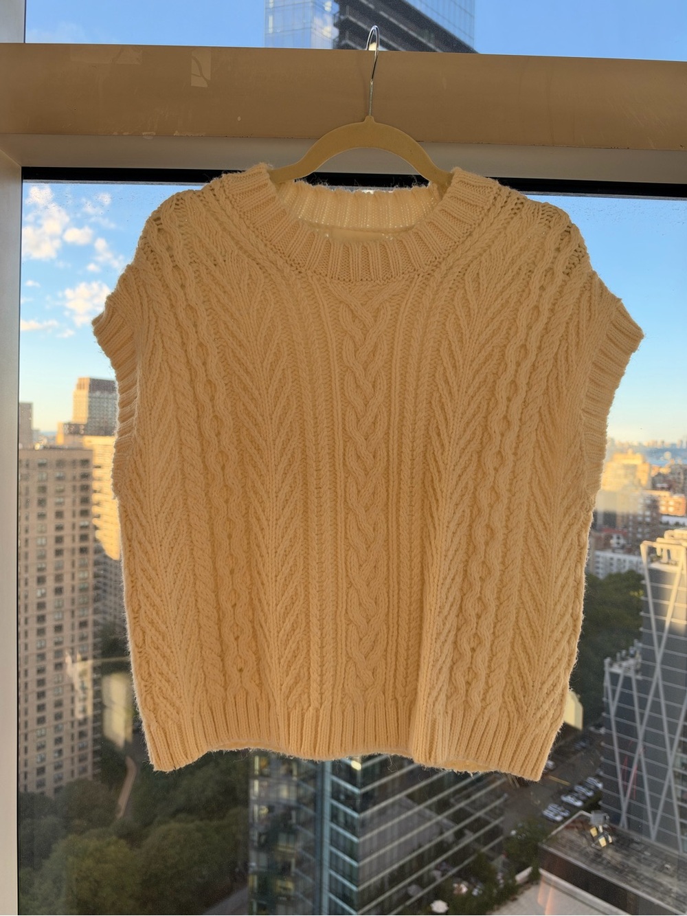 H&M Cream Cable Knit Sweater Vest - Size M